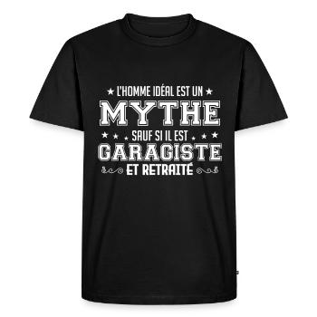 Garagiste idéal mythe , garagiste cadeau noël - T-shirt Premium bio Homme - noir - Devant - Nico (187cm)