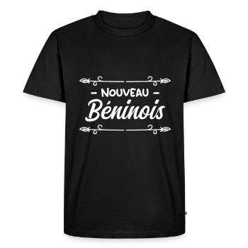 Nouveau Béninois - Idée cadeau bébé - T-shirt Premium bio Homme - noir - Devant - Nico (187cm)