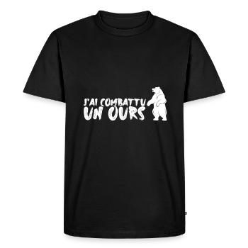 Je combattais un ours - T-shirt Premium bio Homme - noir - Devant - Nico (187cm)