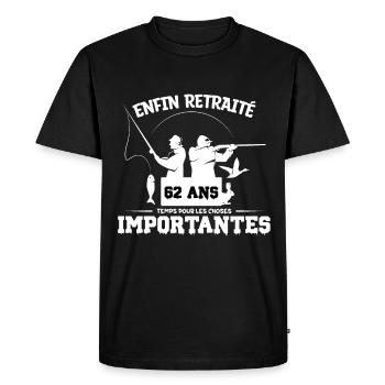 Retraite Automobile - Enfin Retraité 2022 - T-shirt Premium bio Homme - noir - Devant - Nico (187cm)