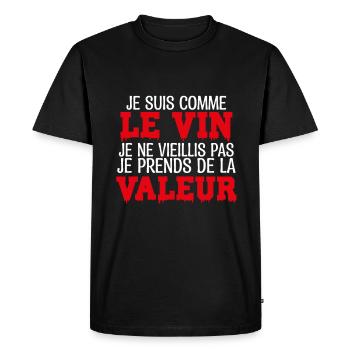Je Suis Comme Le Vin - T-shirt Premium bio Homme - noir - Devant - Nico (187cm)