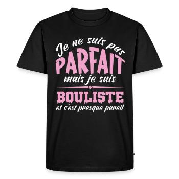je ne suis pas parfait mais je suis bouliste - T-shirt Premium bio Homme - noir - Devant - Nico (187cm)