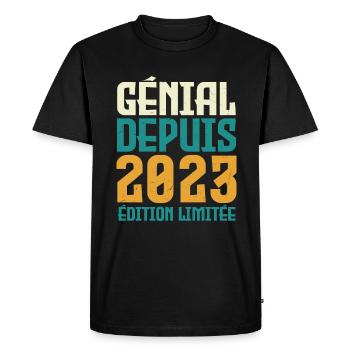 génial depuis 2023 - T-shirt Premium bio Homme - noir - Devant - Nico (187cm)