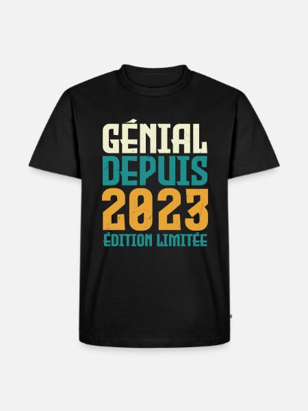 génial depuis 2023 - T-shirt Premium bio Homme - noir
