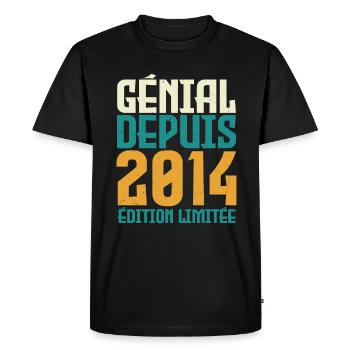 Génial depuis 2014 - T-shirt Premium bio Homme - noir - Devant - Nico (187cm)