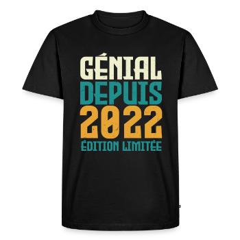 Génial depuis 2022 - T-shirt Premium bio Homme - noir - Devant - Nico (187cm)