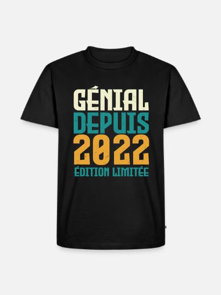 Génial depuis 2022 - T-shirt Premium bio Homme - noir