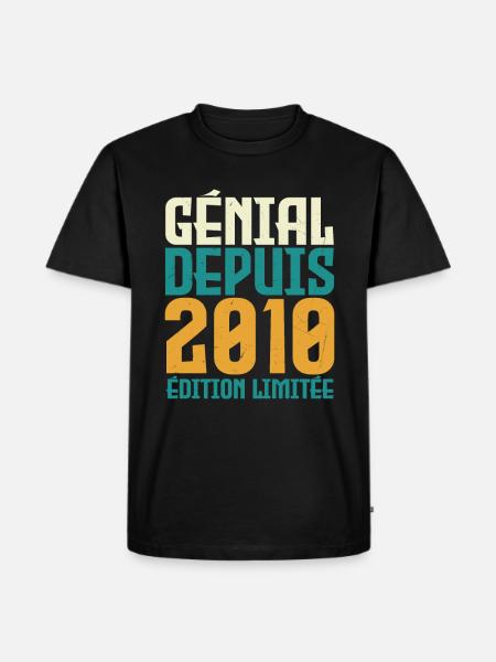 Génial depuis 2010 - T-shirt Premium bio Homme - noir