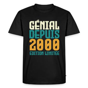 Génial depuis 2000 - T-shirt Premium bio Homme - noir - Devant - Nico (187cm)