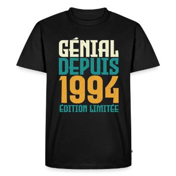 Génial depuis 1994 - T-shirt Premium bio Homme - noir - Devant - Nico (187cm)