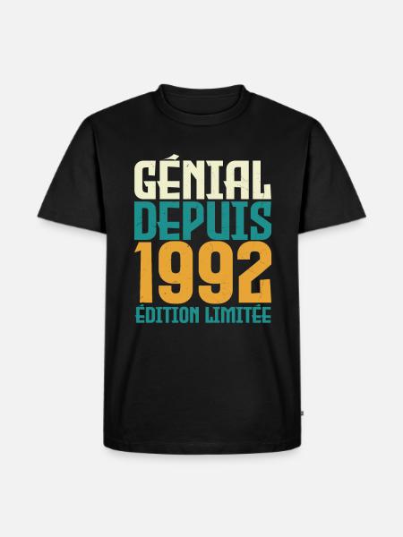 Génial depuis 1992 - T-shirt Premium bio Homme - noir