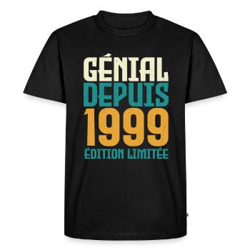Génial depuis 1999 - T-shirt Premium bio Homme - noir - Devant - Nico (187cm)