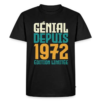 Génial depuis 1972 - T-shirt Premium bio Homme - noir - Devant - Nico (187cm)
