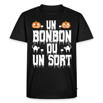 un bonbon ou un sort - T-shirt Premium bio Homme - noir - Devant - Nico (187cm)