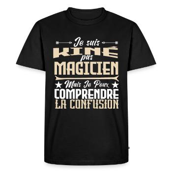 Je Suis Kiné Pas Magicien - T-shirt Premium bio Homme - noir - Devant - Nico (187cm)