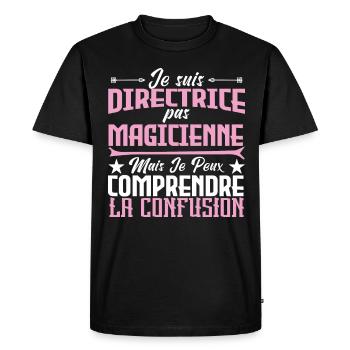 je suis Directrice pas magicien - T-shirt Premium bio Homme - noir - Devant - Nico (187cm)