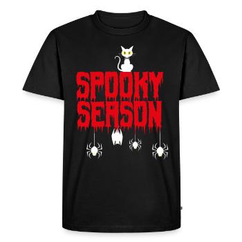 SPOOKY season . - Men's Premium Organic T-Shirt - black - Front - Nico (187cm)