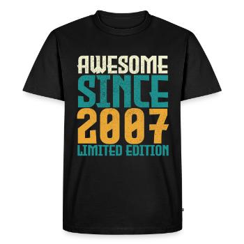 Awesome Since 2007 limited edition. - Men's Premium Organic T-Shirt - black - Front - Nico (187cm)