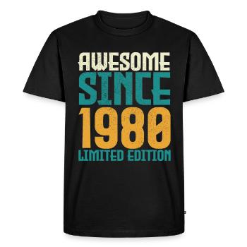 Awesome Since 1980 limited edition. - Men's Premium Organic T-Shirt - black - Front - Nico (187cm)