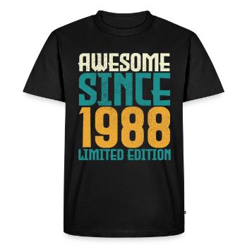 Awesome Since 1988 limited edition. - Men's Premium Organic T-Shirt - black - Front - Nico (187cm)