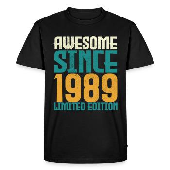 Awesome Since 1989 limited edition. - Men's Premium Organic T-Shirt - black - Front - Nico (187cm)
