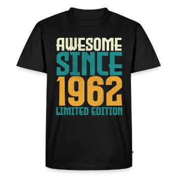 awesome since 1962 Limited Edition. - Men's Premium Organic T-Shirt - black - Front - Nico (187cm)