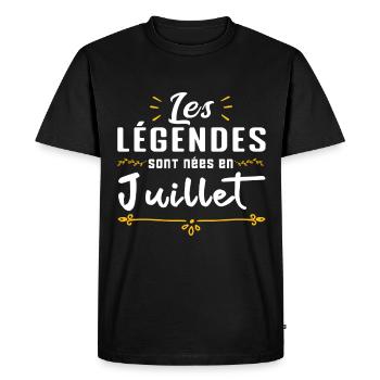Les légendes sont nés en Juillet - T-shirt Premium bio Homme - noir - Devant - Nico (187cm)