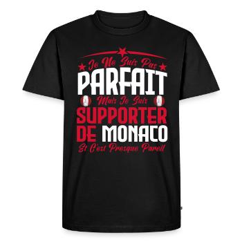 je ne suis pas parfait, supporteur de Monaco . - T-shirt Premium bio Homme - noir - Devant - Nico (187cm)