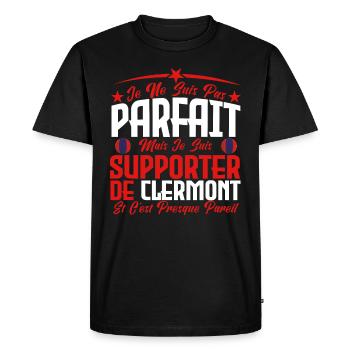 je ne suis pas parfait, supporteur de Clermont. - T-shirt Premium bio Homme - noir - Devant - Nico (187cm)