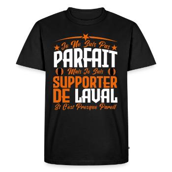 je ne suis pas parfait, supporteur de Laval . - T-shirt Premium bio Homme - noir - Devant - Nico (187cm)