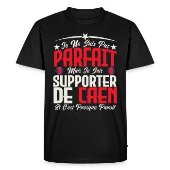 je ne suis pas parfait, supporteur de Caen. - T-shirt Premium bio Homme - noir - Devant - Nico (187cm)