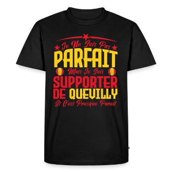 je ne suis pas parfait, supporteur de Quevilly. - T-shirt Premium bio Homme - noir - Devant - Nico (187cm)