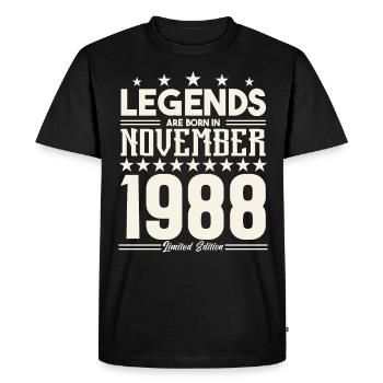 Legends Are Born In November 1988.Gift anniversary - T-shirt Premium bio Homme - noir - Devant - Nico (187cm)