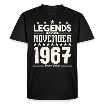 Legends Are Born In November 1967.Gift anniversary - T-shirt Premium bio Homme - noir - Devant - Nico (187cm)