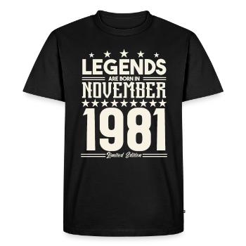 Legends Are Born In November 1981.Gift anniversary - T-shirt Premium bio Homme - noir - Devant - Nico (187cm)