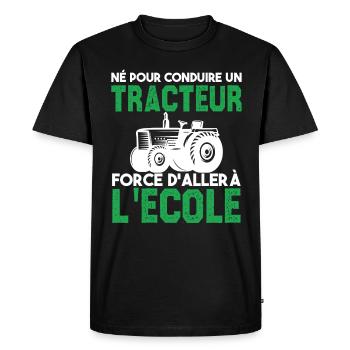 Né pour conduire un tracteur. Cadeau agriculteur. - T-shirt Premium bio Homme - noir - Devant - Nico (187cm)