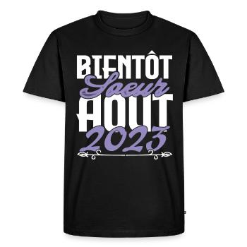 Annonce grossesse. bientôt Sœur Aout 2023.soeur - T-shirt Premium bio Homme - noir - Devant - Nico (187cm)