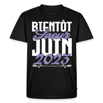Annonce grossesse. bientôt Sœur Juin 2023.soeur - T-shirt Premium bio Homme - noir - Devant - Nico (187cm)