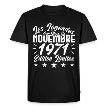 Les Légendes sont Nées En Novembre 1971 Cadeau. - T-shirt Premium bio Homme - noir - Devant - Nico (187cm)