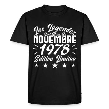 Les Légendes sont Nées En Novembre 1978 Cadeau. - T-shirt Premium bio Homme - noir - Devant - Nico (187cm)