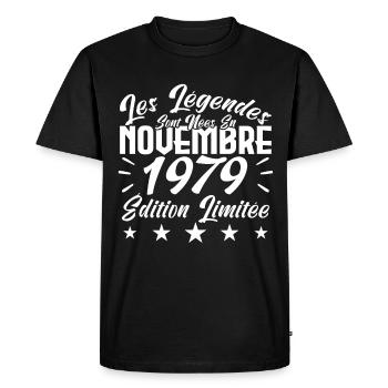 Les Légendes sont Nées En Novembre 1979 Cadeau. - T-shirt Premium bio Homme - noir - Devant - Nico (187cm)