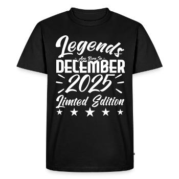 anniversary gift,Legends are born in DECEMBER 2025 - Men's Premium Organic T-Shirt - black - Front - Nico (187cm)
