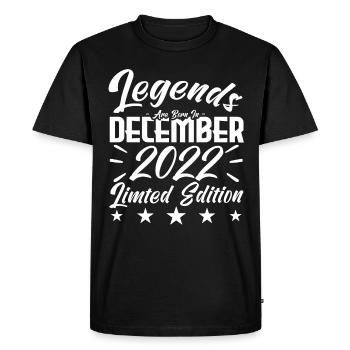 anniversary gift,Legends are born in DECEMBER 2022 - Men's Premium Organic T-Shirt - black - Front - Nico (187cm)