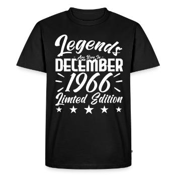 anniversary gift,Legends are born in DECEMBER 1966 - T-shirt Premium bio Homme - noir - Devant - Nico (187cm)