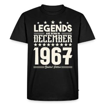 Legends Are Born In December 1967.Gift anniversary - T-shirt Premium bio Homme - noir - Devant - Nico (187cm)