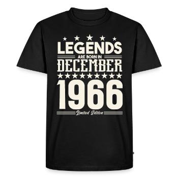 Legends Are Born In December 1966.Gift anniversary - T-shirt Premium bio Homme - noir - Devant - Nico (187cm)