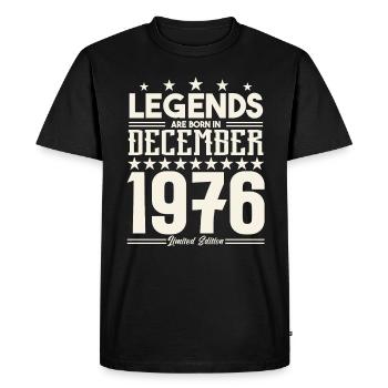 Legends Are Born In December 1976.Gift anniversary - T-shirt Premium bio Homme - noir - Devant - Nico (187cm)