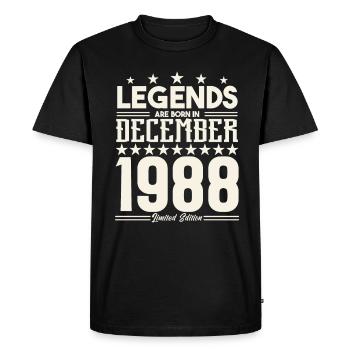 Legends Are Born In December 1988.Gift anniversary - T-shirt Premium bio Homme - noir - Devant - Nico (187cm)