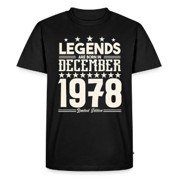 Legends Are Born In December 1978.Gift anniversary - T-shirt Premium bio Homme - noir - Devant - Nico (187cm)