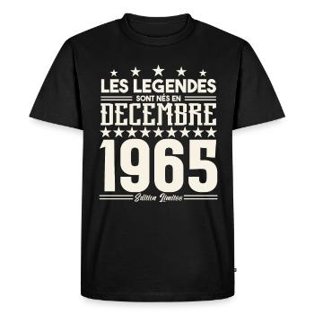 Les Légendes Sont Nés En Décembre 1965, Cadeau. - T-shirt Premium bio Homme - noir - Devant - Nico (187cm)
